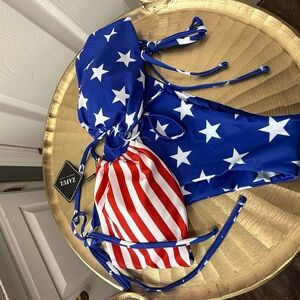 Zaful Blue and Red Star Bikini Set